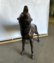 Load image into Gallery viewer, Large Bronze Lone Call of a Howling Wolf Sculpture