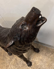 Load image into Gallery viewer, Large Bronze Lone Call of a Howling Wolf Sculpture