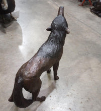 Load image into Gallery viewer, The Call of the Wolf Bronze Howling Wolf Statue