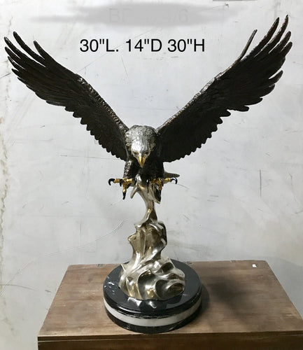 Large American Bald Eagle Bronze Sculpture