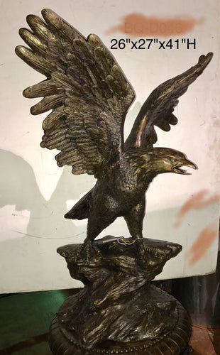 Ready to Fight Bronze Eagle Sculpture
