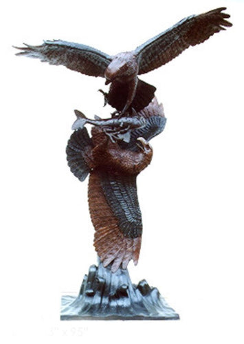 Eagles at War Life Size Bronze Eagle Sculpture