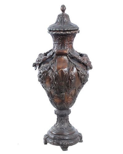 Classical Bronze Urn with Lid