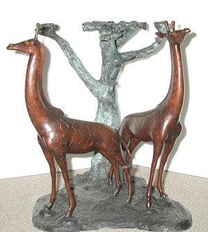 Widlife Giraffe Bronze Table Base Sculpture