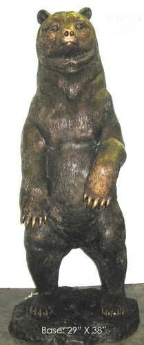 Life Size Bronze Standing Bear Sculpture