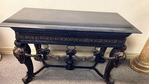 Bronze Venetian Console Table With Acanthus Designs on Legs