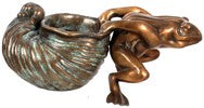 Load image into Gallery viewer, Bronze Frog Planter Sculpture