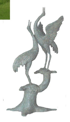 Bronze Fountain Crane Sculpture with Crane Pair