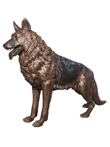 Life Size Bronze German Shepherd Statue