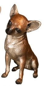 Bronze Chihuahua Statue in Sitting Pose