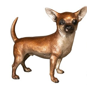 Bronze Chihuahua Fawn Statue Standing
