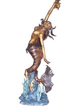 Load image into Gallery viewer, Life Size Bronze Mermaid Dancing Fountain Statue