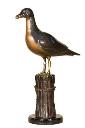 Bronze Seagull on Stump Statue I