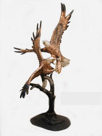 Life Size Warring Eagles Bronze Sculpture