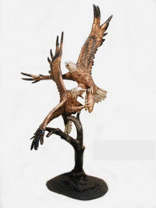 Life Size Warring Eagles Bronze Sculpture