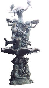 Large Grand Majestic Mermaid Fountain with Merboys