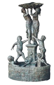 Grand Maiden and Children Bronze Courtyard Fountain