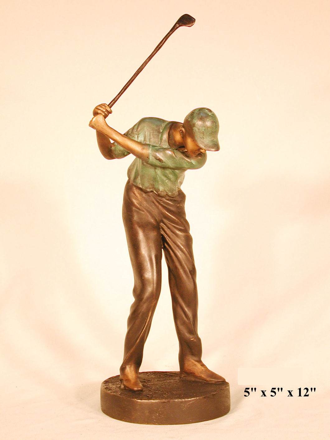 Bronze Male Golfer Tabletop Sculpture