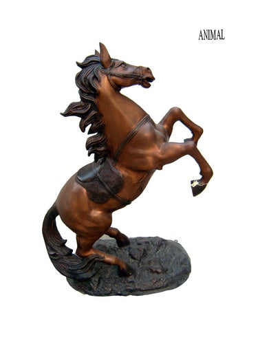 41”H Bronze Rearing Horse Statue