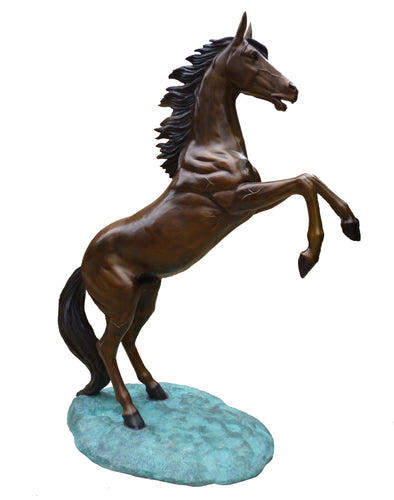 Bronze Life Size Mustang Rearing Statue
