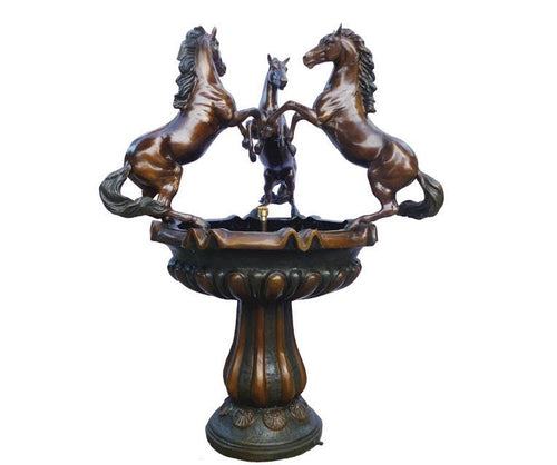 Majestic Bronze Horse Water Fountain