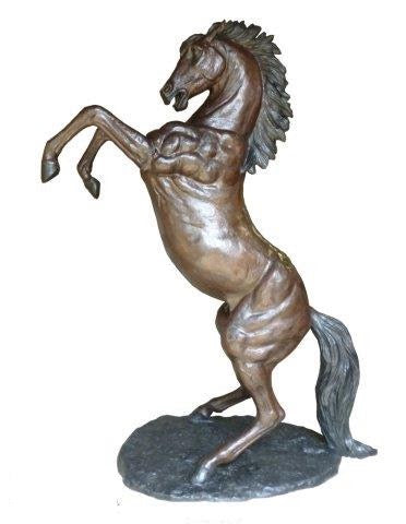 97”H Life Size Bronze Rearing Horse Sculpture