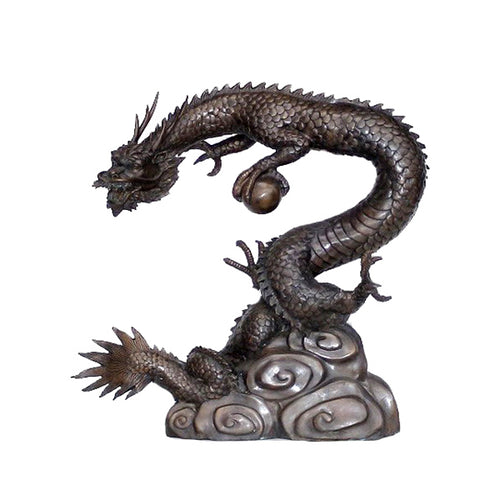 Large Bronze Chinese Dragon Fountain Sculpture
