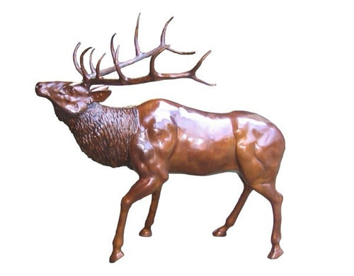 Life Size Walking Elk Bronze Sculpture