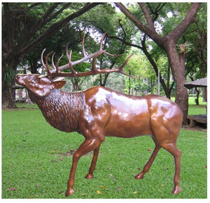 Life Size Walking Elk Bronze Sculpture