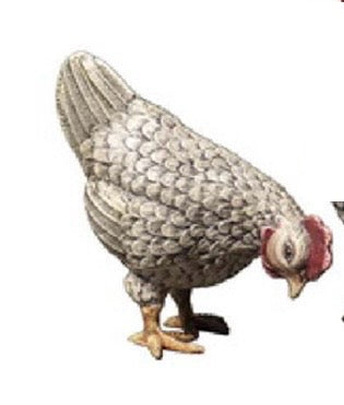 Bronze Pecking Hen Sculpture