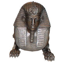 Load image into Gallery viewer, Large Egyptian Bronze Sphinx Statue Pair