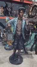 Load image into Gallery viewer, Bronze Golf Caddy Boy Statue - 64”H