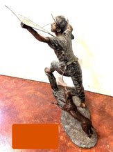 Load image into Gallery viewer, Bronze Boy Holding Kite with Dog Statue