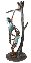 Load image into Gallery viewer, Monumental Boys on a Tree with Cat Sculpture - 94”H