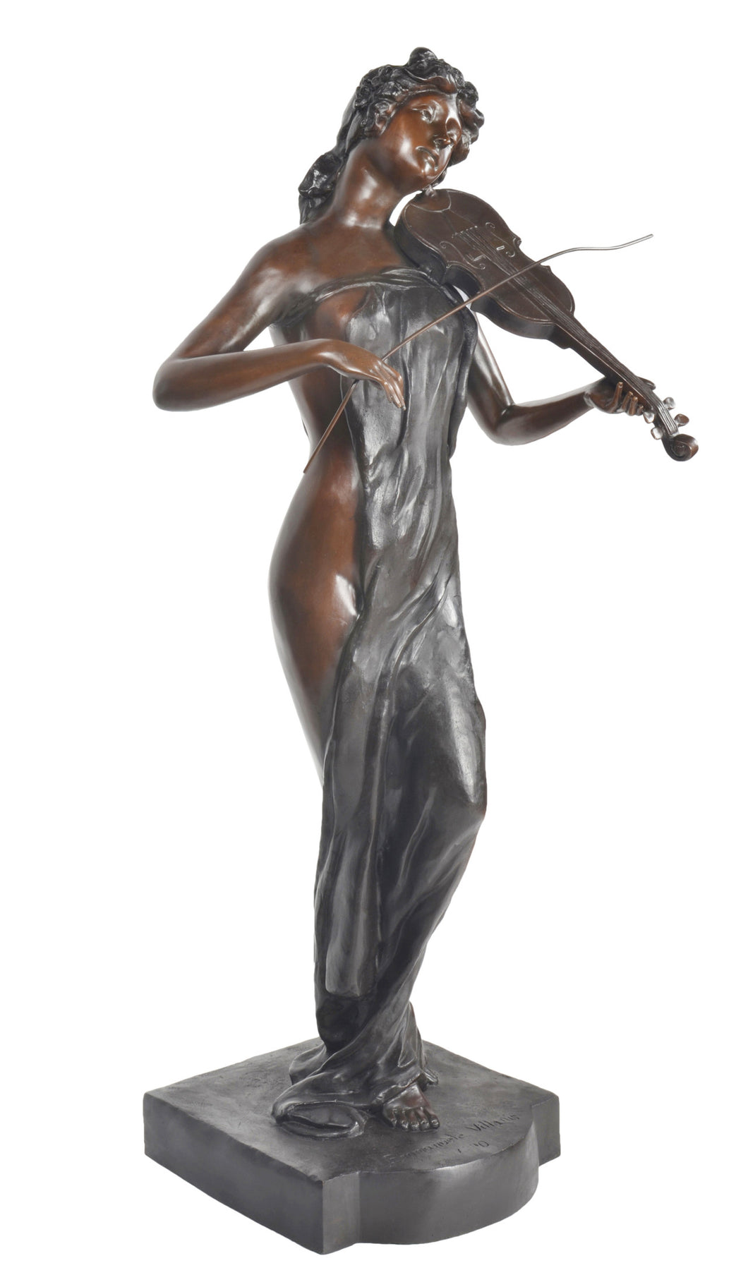 Bronze Classical Female Violinist Statue