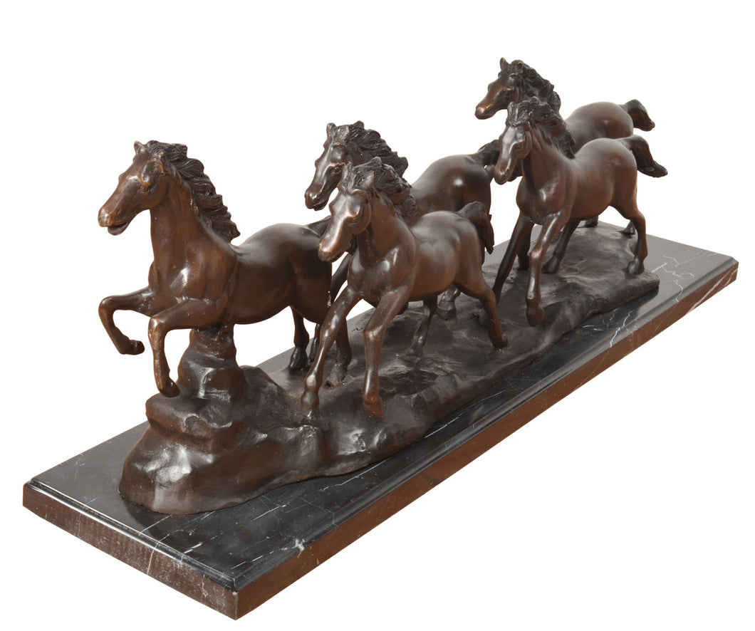 Bronze Herd of Galloping Horses Statue