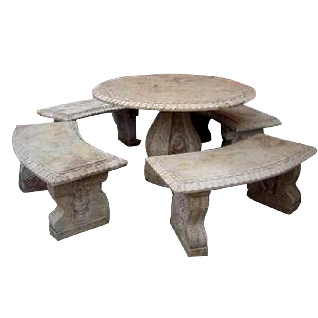 King Louis Travertine Patio Furniture Set