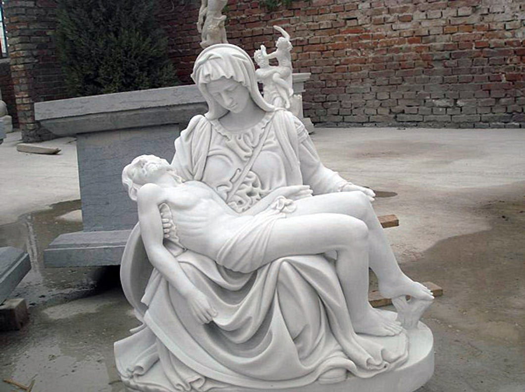 Pieta Marble Statue by Michelangelo - 35”H