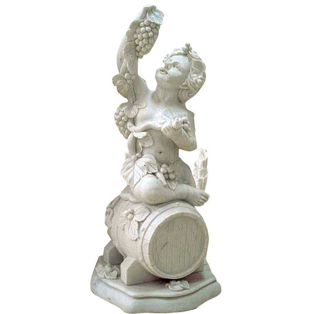 Marble Cherub with Grapes Statue