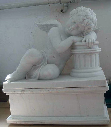 Sleeping Cherub Angel Marble Sculpture