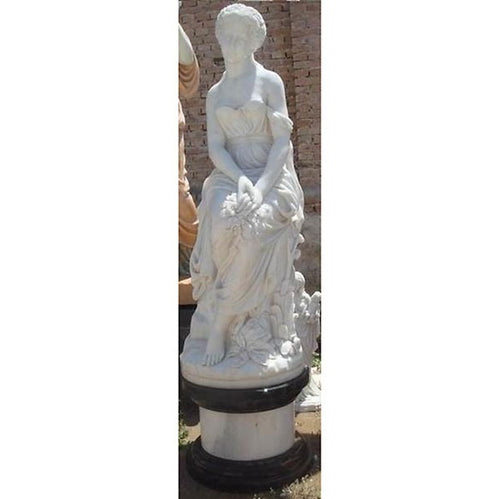 Marble Victorian Girl Statue