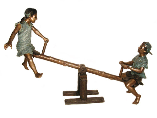 Children on a See Saw Bronze Sculpture