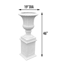 Load image into Gallery viewer, 2 Piece Roman Garden Urn with Pedestal - 46”H