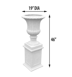 2 Piece Roman Garden Urn with Pedestal - 46”H