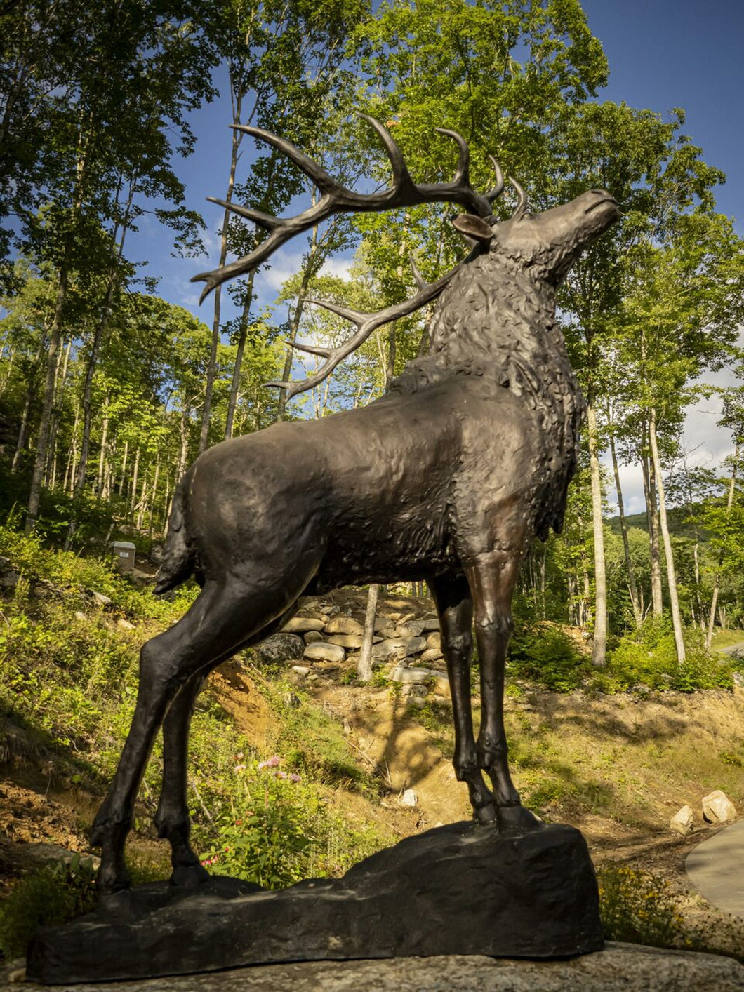 Monumental Bronze Reindeer Sculpture