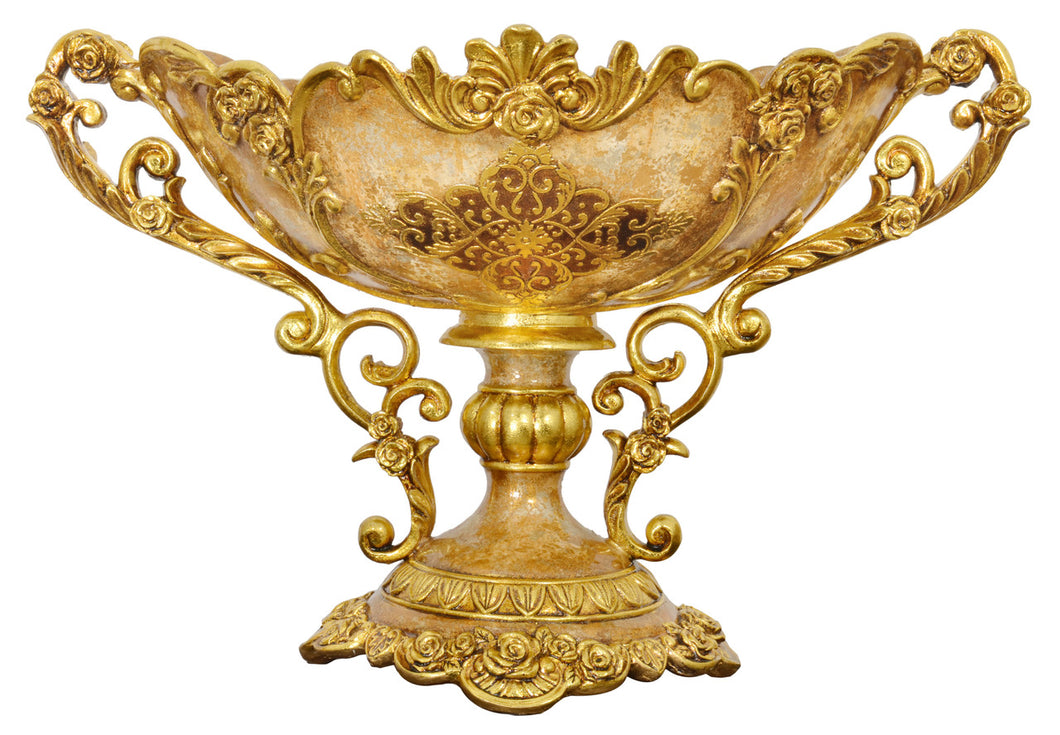 European 2-Handle Gold Table Bowl Centerpiece