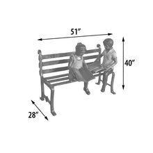 Load image into Gallery viewer, Bronze Reading Boy and Girl with Books on Bench Statue