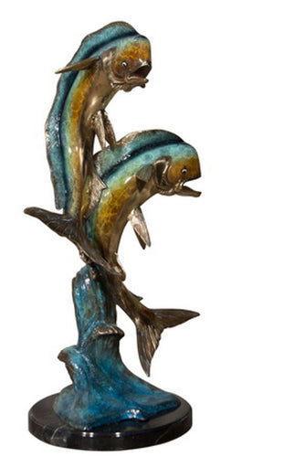 2 Dorado Mahi-Mahi Bronze Sculpture II