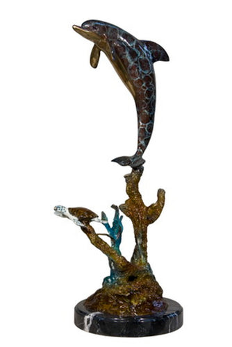 Bronze Dolphin in Balancing Act Sculpture