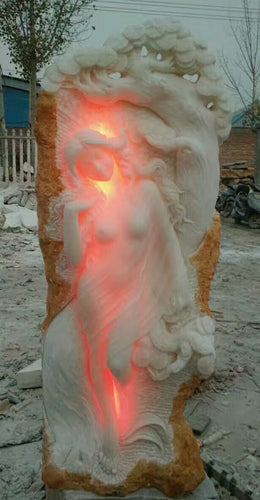 Marble Woman Floor Lamp Statue I